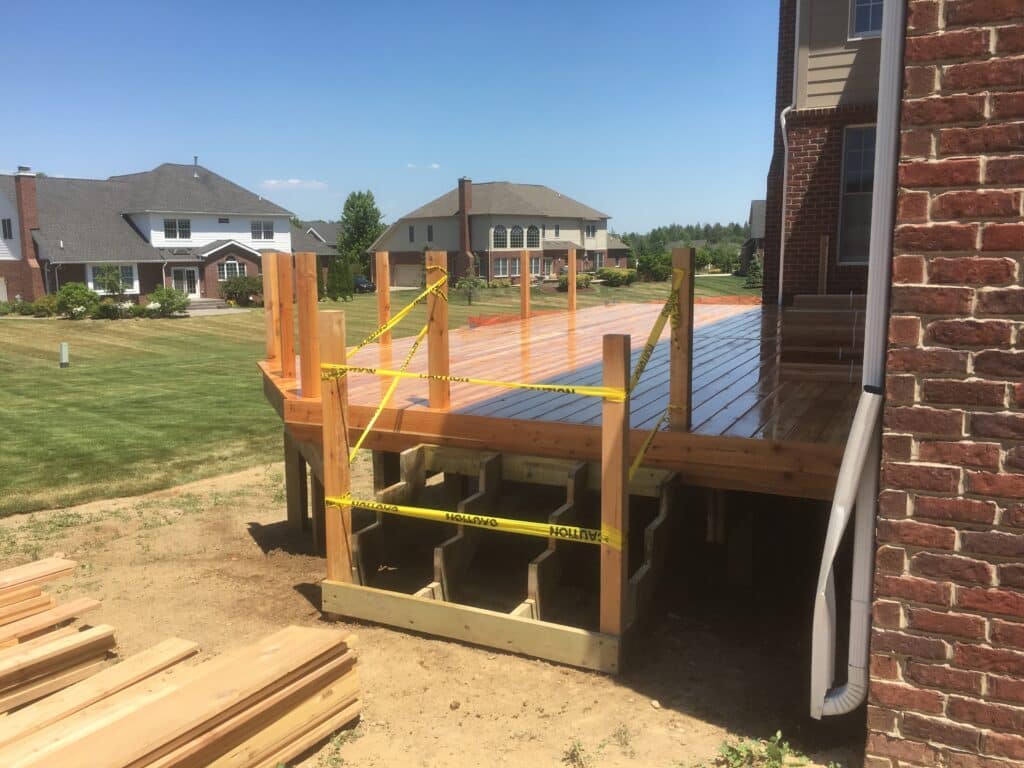 Stair Construction in progress: stringers in place and ready for steps